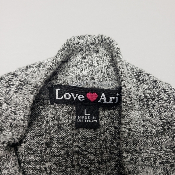 love ari gray cold shoulder ribbed stretchy long sleeve dress women's L - Picture 7 of 11